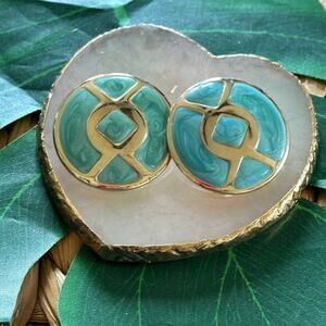 BOGO FREE 80’s statement earrings ENAMLE circle post